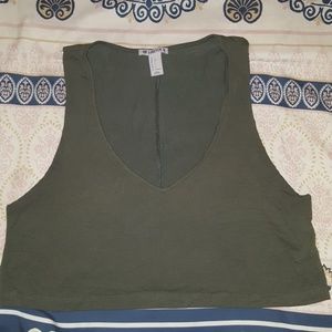 Slouchy Olive Green Muscle Tee